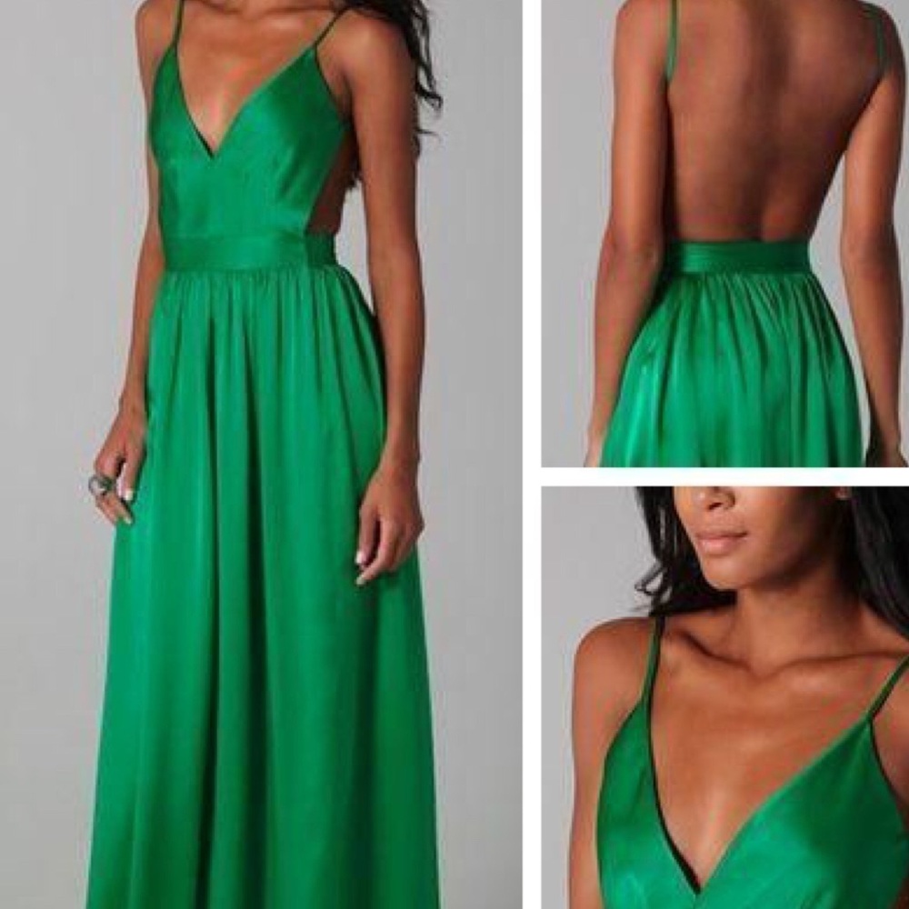 Emerald green Babs Bib Maxi Dress